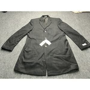 Nordstrom Rack Black Wool Blend Overcoat Mens L NWT
